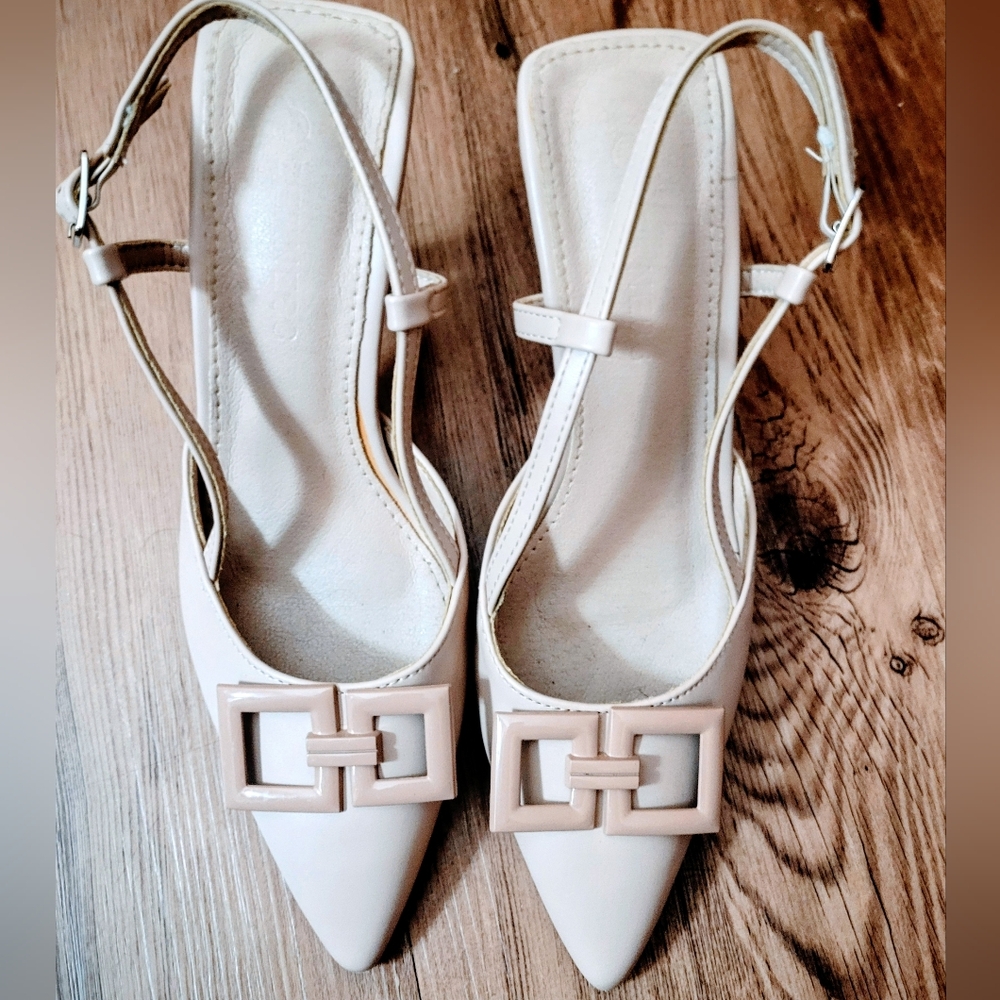 Elegant Cream Slingback Heels